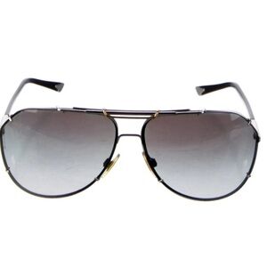 Dolce & Gabbana Black and Silver Aviator Sunglasses